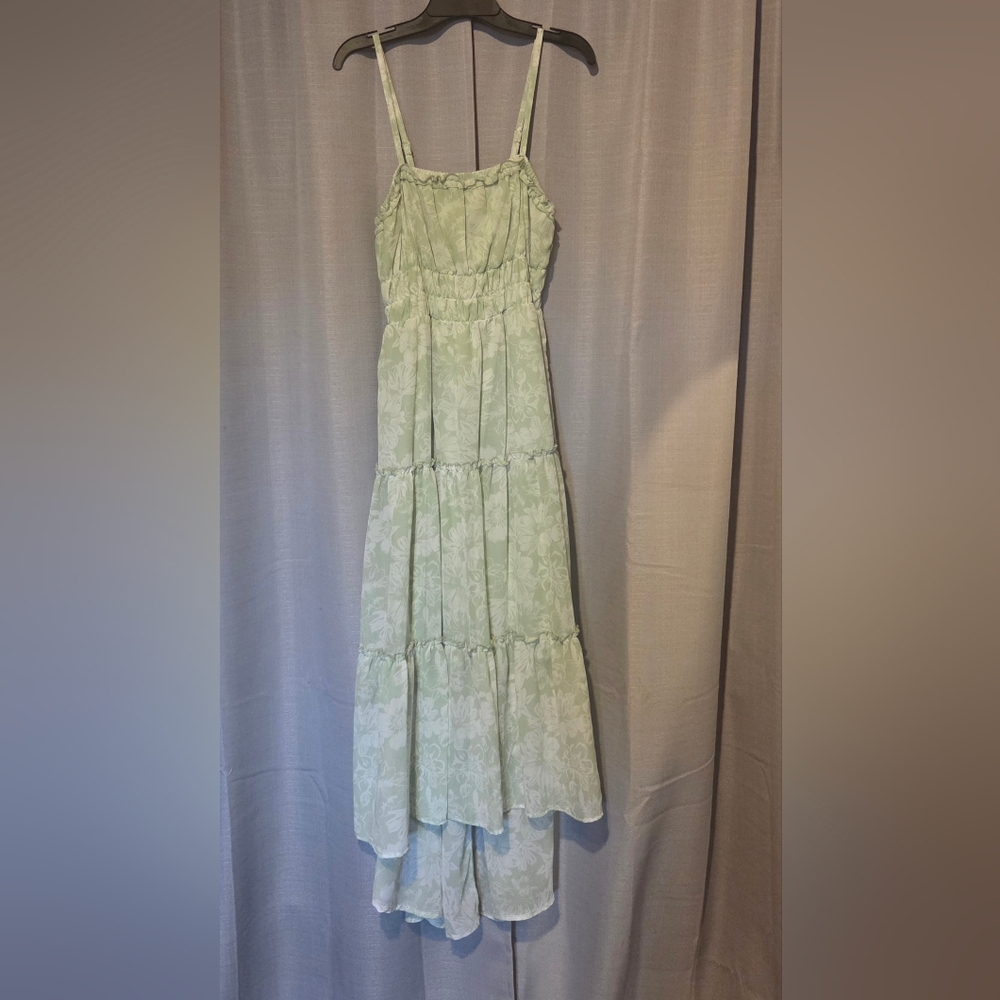 No Boundaries Light Green Floral Maxi Dress